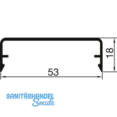 THYSSENKRUPP Syprotech Klipsabdeckung 53/18 Alu blank L=6000 mm
