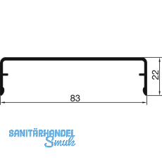 THYSSENKRUPP Syprotech Klipsabdeckung 83/22 Alu blank L=6000 mm