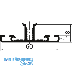 THYSSENKRUPP Syprotech Sprossenprofil 60/7 nicht tragend, L=6000 mm, Alu blank