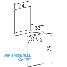 THYSSENKRUPP Syprotech Glashalter f�r Sprossenprofil 60/60, Alu blank