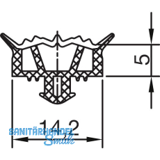 THYSSENKRUPP Syprotech Systemdichtung 5 f�r Kunststoff, L=60 m, EPDM wei�