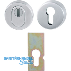 HOPPE Sicherheits-Zylinderrosettenpaar rund mit Kernziehschutz, Edelstahl matt HOPPE Sicherheits-Zylinderrosettenpaar rund mit Kernziehschutz, Edelstahl matt