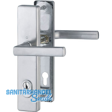 Sicherheits-Dr�ckergarnitur DALLAS auf Langschild PZ 92, VK 10 mm,Edelstahl matt