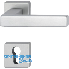 Drückergarnitur AUSTIN - auf Rosette PZ, Aluminium edelstahlfarbig matt Drückergarnitur AUSTIN - auf Rosette PZ, Aluminium edelstahlfarbig matt