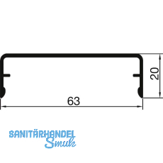 THYSSENKRUPP Syprotech Klipsabdeckung 63/20 Alu anthrazit RAL 7016 L=6000 mm