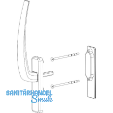 HAUTAU ATRIUM HS Griffgarnitur innen, TS 81-92 mm, Alu Edelstahl-Effekt HAUTAU ATRIUM HS Griffgarnitur innen, TS 81-92 mm, Alu Edelstahl-Effekt