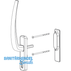 HAUTAU ATRIUM HS Griffgarnitur PZ innen, TS 68-92 mm, Alu silber eloxiert HAUTAU ATRIUM HS Griffgarnitur PZ innen, TS 68-92 mm, Alu silber eloxiert