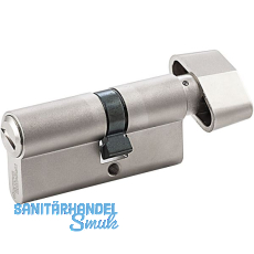 WC-Zylinder m. Drehknauf innen, 35/27 mm, Messing vernickelt matt
