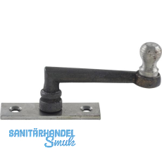 Fensterreiber m. Eisenknopf auf eckiger Platte, 30 mm, Messingguss schwarz Fensterreiber m. Eisenknopf auf eckiger Platte, 30 mm, Messingguss schwarz