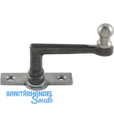 Fensterreiber m. Eisenknopf auf eckiger, austrag.Platte,25mm,Messingguss schwarz