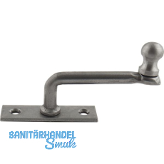 Fensterreiber m. Eisenknopf auf eckiger Platte, 17 mm, Stahl blank