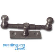 Doppelreiber mit Eisenknopf auf eckiger, gerader Platte, 20 mm, Stahl blank