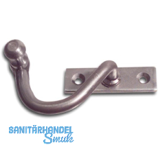 Kurbelreiber mit Eisenknopf auf eckiger, gerader Platte, Stahl blank, rechts, 15