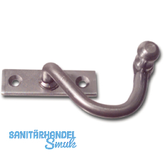 Kurbelreiber mit Eisenknopf auf eckiger, gerader Platte, Stahl blank, links, 20