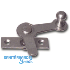 Zungenreiber mit Eisenknopf auf eckiger, gerader Platte, Stahl blank, links, 25