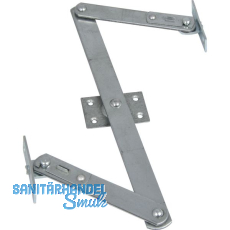 Oberlicht-Z-Schere, Angriffarm 120 mm, Mittelstück 260 mm, Stahl verzinkt Oberlicht-Z-Schere, Angriffarm 120 mm, Mittelstück 260 mm, Stahl verzinkt