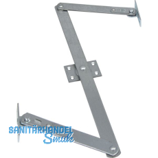 Oberlicht-Z-Schere, Angriffarm 150 mm, Mittelstück 310 mm, Stahl verzinkt Oberlicht-Z-Schere, Angriffarm 150 mm, Mittelstück 310 mm, Stahl verzinkt