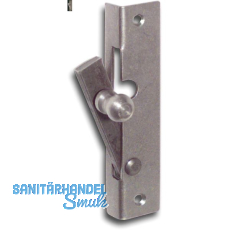 Fensterspreizel mit Messingknopf, links, 45 mm, Stahl blank