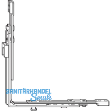ROTO NT/NX Eckumlenkung Stulp unten 1V-Zapfen f�r 2-flg. Fenster silber