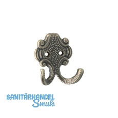 Mantelhaken Kufstein Breite 61 mm, H�he 66 mm,Zinkdruckguss altmessing br�niert