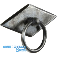 H�ngegriff Karo mit Schild Breite 68 mm, H�he 35 mm, Eisen altverzinnt