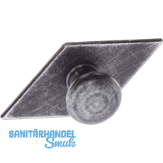 Knopf Karo mit Schild Knopf- � 25,B 68,H 35 mm,Eisen schwarz verzinkt abgerieben