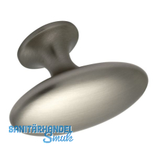 M�belknopf Oval Simple B 60 mm, H 35 mm, Zinkdruckguss Edelstahl Effekt