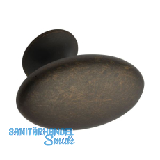 M�belknopf Oval Simple B 60 mm, H 35 mm, Zinkdruckguss antik braun