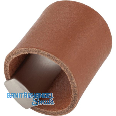 Möbelknopf Drum LA 32, Breite 40 mm, Leder/ZN cognac/Edelstahl Effekt Möbelknopf Drum LA 32, Breite 40 mm, Leder/ZN cognac/Edelstahl Effekt