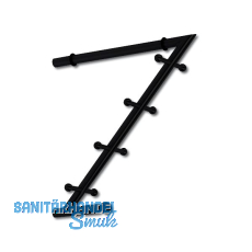 Garderobenarm Month mit 4 Doppelhaken, Edelstahl schwarz matt Garderobenarm Month mit 4 Doppelhaken, Edelstahl schwarz matt