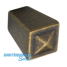 Knopf Atlanta Breite 18 mm, Tiefe 27 mm, ZN altmessing brüniert Knopf Atlanta Breite 18 mm, Tiefe 27 mm, ZN altmessing brüniert