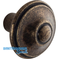 Knopf Flores ø 31 mm, Tiefe 29 mm, ZN altmessing brüniert Knopf Flores ø 31 mm, Tiefe 29 mm, ZN altmessing brüniert
