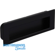 Muschelgriff Nicola B 112, Einlassma� 106,5 x 31 mm, ZN schwarz matt