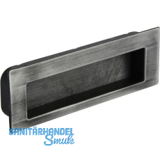 Muschelgriff Nicola B 112,Einlassma� 106,5 x 31 mm,ZN eisenf�rbig geb�rstet matt