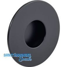 Muschelgriff Geometric rund � 70 mm, ZN schwarz matt lackiert