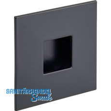 Muschelgriff Geometric quadratisch 73x73, Einlass � 45, ZN schwarz matt lackiert