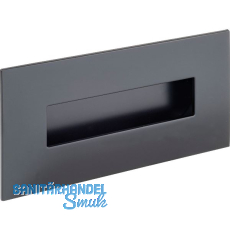Muschelgriff Geometric rechteckig 155 x 73 mm, ZN schwarz matt lackiert Muschelgriff Geometric rechteckig 155 x 73 mm, ZN schwarz matt lackiert