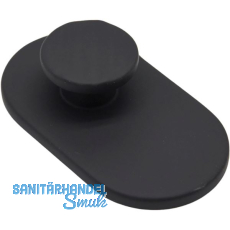 Mantelhaken Cozy Hook 2 - Platte oval, Haken strukturiert, Kunststoff schwarz