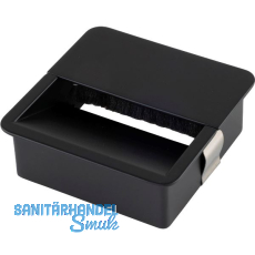 PAMAR Kabeldurchgang mit Staubschutzb�rste 76x76 mm, Zinkdruckguss schwarz matt
