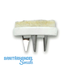 Nagelgleiter mit Filzauflage und 3 Einschlagdorne, rund, ø25, Kunststoff weiß Nagelgleiter mit Filzauflage und 3 Einschlagdorne, rund, ø25, Kunststoff weiß