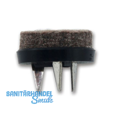 Nagelgleiter mit Filzauflage und 3 Einschlagdorne, rund, ø25, Kunststoff schwarz Nagelgleiter mit Filzauflage und 3 Einschlagdorne, rund, ø25, Kunststoff schwarz