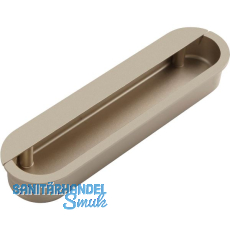 Muschelgriff Dotis Breite 129, Einlass 125 x 30, Zinkdruckguss Edelstahl Effekt Muschelgriff Dotis Breite 129, Einlass 125 x 30, Zinkdruckguss Edelstahl Effekt