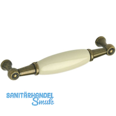 Griff Oxnard LA 96 mm, Porzellan/ZN hellbeige/altmessing br�niert