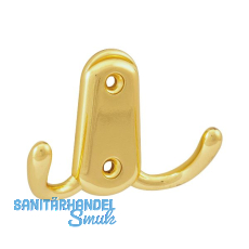 Mantelhaken Canelli Breite 78 mm, H�he 55 mm, Zinkdruckguss vermessingt poliert