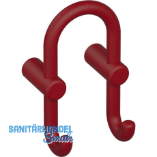 Mantelhaken HEWI 801.90B040 Höhe 165 mm, Polyamid rubinrot matt Mantelhaken HEWI 801.90B040 Höhe 165 mm, Polyamid rubinrot matt