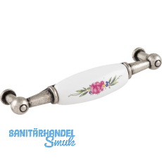 Griff Talos Breite 107 mm, Keramik/ZN weiß bemalt Rose/verzinnt Griff Talos Breite 107 mm, Keramik/ZN weiß bemalt Rose/verzinnt