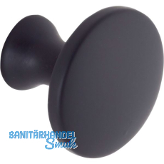 Knopf Brock ø 28 mm, Tiefe 25 mm, Zinkdruckguss schwarz matt Knopf Brock ø 28 mm, Tiefe 25 mm, Zinkdruckguss schwarz matt