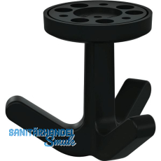 Dreifach-Drehhaken HEWI 477.94B030 elastisch, Kunstoff TPU tiefschwarz matt