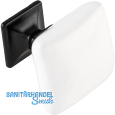 Knopf Temet Breite 34 mm, Keramik wei�/Zinkdruckguss schwarz matt