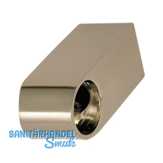 Rohrhalter Modern eckig, Zamak Edelstahl Effekt